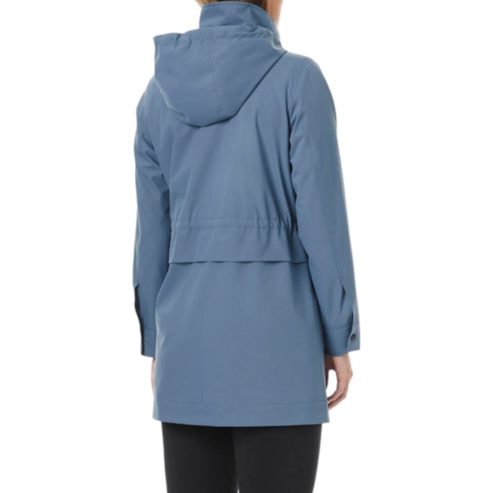 Vince Camuto Blue Hooded Rain Jacket Drawstring Waist Water Resistant XS - Picture 3 of 16